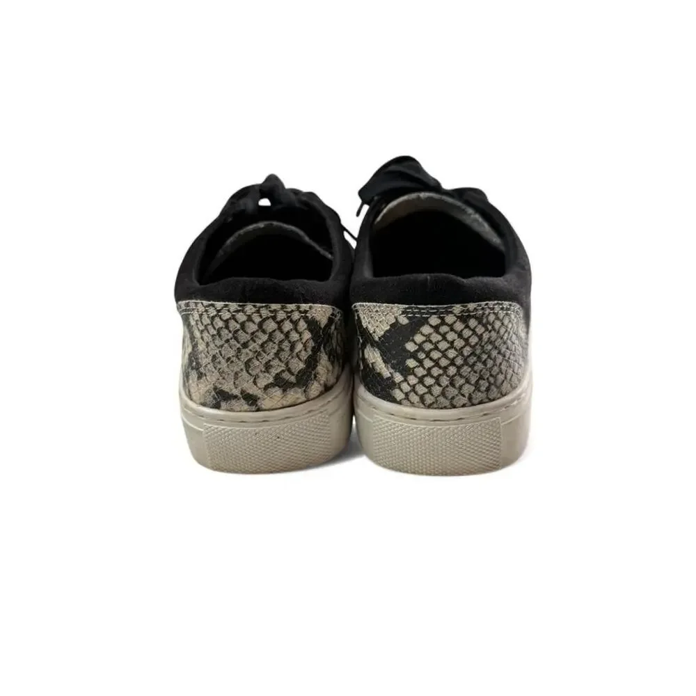Blokecore J. Crew Road Trip Sneakers – Black Faux Suede‎ Snake Accent – Size 7